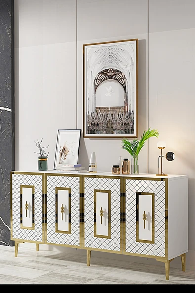 CENEYRA KA1510AG PUMA KONSOL, TV SEHPASI ANTRASİT-GOLD 150cm - 6