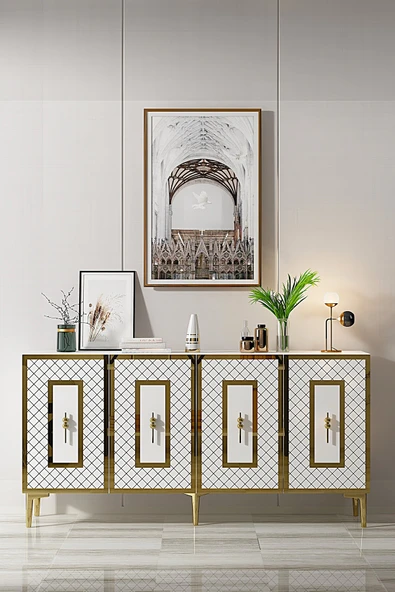 CENEYRA KA1510AG PUMA KONSOL, TV SEHPASI ANTRASİT-GOLD 150cm - 5