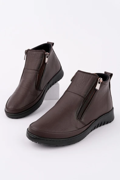 Muggo FENİKS Hakiki Deri Çift Fermuarlı Kadın Bot - 2