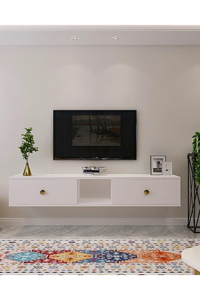 CENEYRA TDA1501AG - ZUZU DUVARA MONTAJ TV STAND ANTRASİT-GOLD 150CM - 5