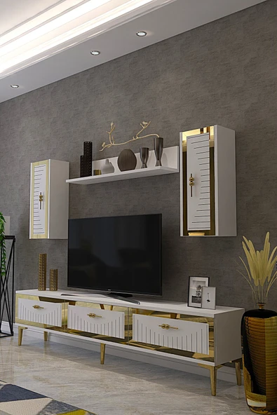 CENEYRA TVR1801A - TUNA TV ÜNİTESİ ANTRASİT GOLD 180CM - 6