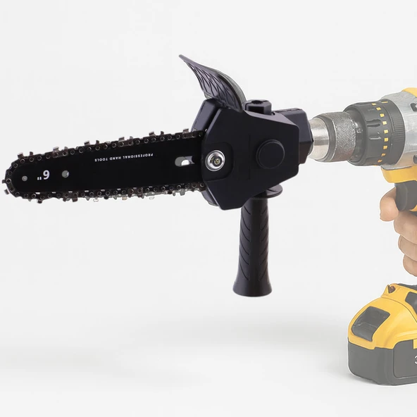 Matkap Uyumlu Zincirli Dal Budama Testeresi Ahşap Sunta MDF Kesme Aparatı Tutma Kollu Zincir Dahil ürün görseli