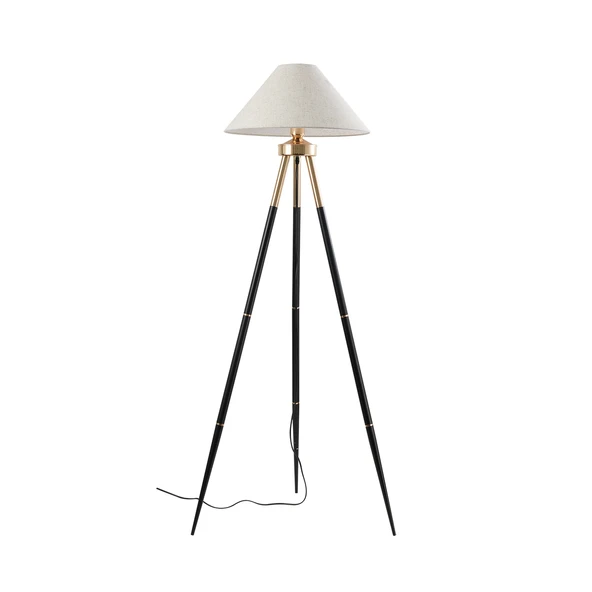 Cosby Siyah-Gold Kaplamalı Tripod Metal 3 Ayaklı Lambader - 3