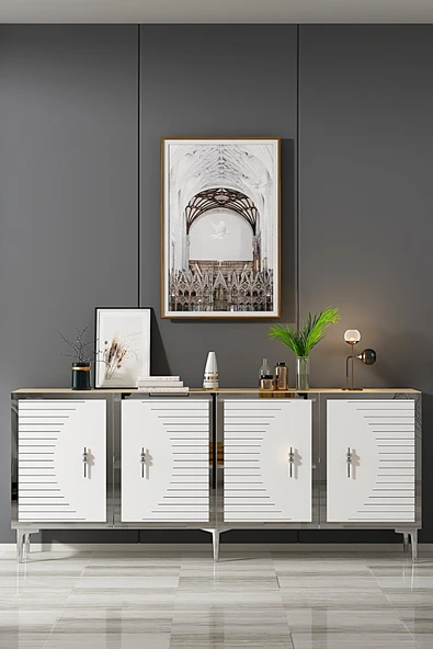 CENEYRA KA1801AG TUNA KONSOL, TV SEHPASI ANTRASİT-GOLD 180cm - 11