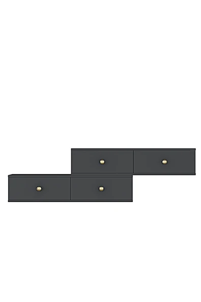 CENEYRA TDA1203AG - ZUZU 2Lİ DUVARA MONTAJ TV STAND ANTRASİT-GOLD 120CM+120CM - 4