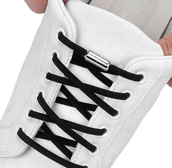 SRTfootcare Metal Vidalı Kilitli Akıllı Elastik Outdoor Ayakkabı Bağcığı Yassı 100cm 1 Çift - Resim 5