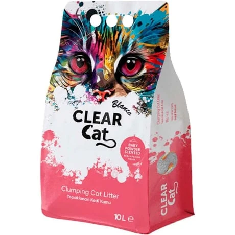 CLEARCAT BLANCO BEBEK PUDRA BENTONİT KEDİ KUMU 10 LT