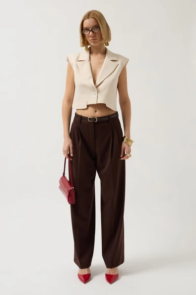 Düğme Detay Cepli Yelek - 2