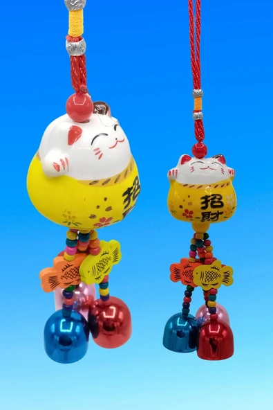 Feng Shui Maneki Neko Şans Kedisi Sarı No.3 - Resim 8