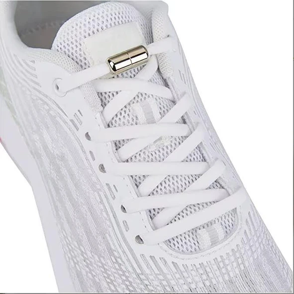 SRTfootcare Metal Vidalı Kilitli Akıllı Elastik Outdoor Ayakkabı Bağcığı Yassı 100cm 1 Çift - Resim 2