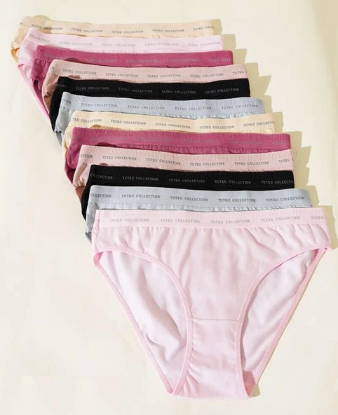 12 li Paket Tutku Bayan Perla Bikini Külot Karışık Renk ürün görseli