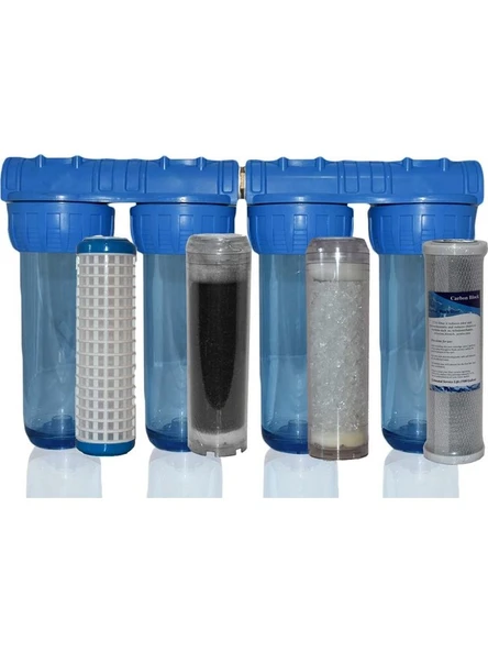 Daire Bina Sayaç Girişi 4 Aşama Su Arıtma Sistemi Yıkanabilir - Gac - Silifoz - Blok Karbon ürün görseli