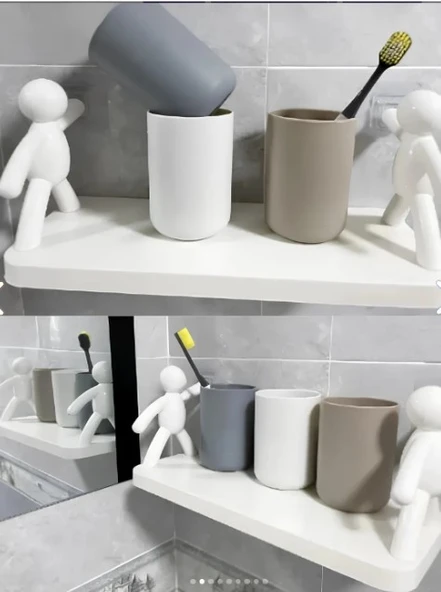 İnsan Figürlü Yapışkanlı Çok Amaçlı Duvar Rafı - 2