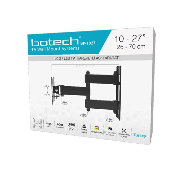 Botech Bp-1027 Tv Hareketli Askı Aparatı 10-27 İnç 26-70cm - 3