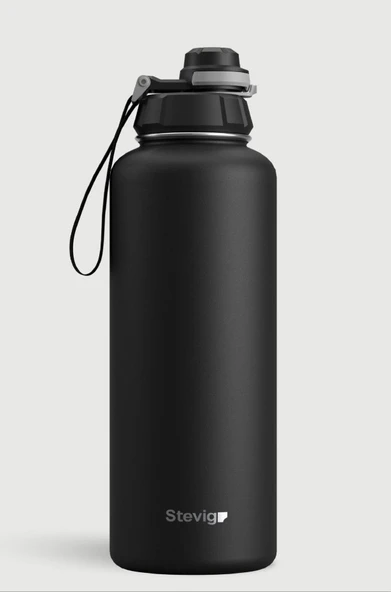 Stevig ST-235 1 Hand Leak-Proof Sızdırmaz Çelik Termos 1500ML Black - 2