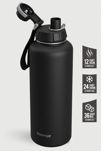 Stevig ST-235 1 Hand Leak-Proof Sızdırmaz Çelik Termos 1500ML Black