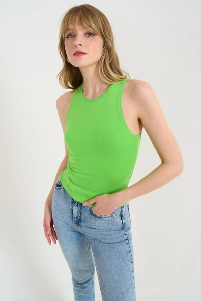 Örme Bisiklet Yaka Atlet - Yeşil - 2