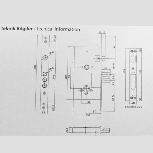 YUMA MONOBLOK KİLİT KASASI ALT (BARELSİZ) - 4