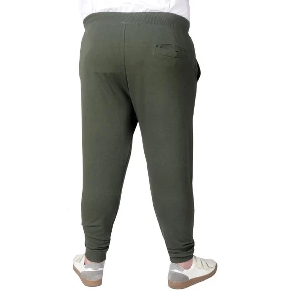 Büyük Beden Eşofman Altı Dar Paça 20507 Haki - Resim 2