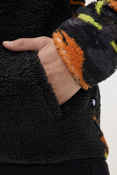 BAD BEAR VERNON FULL ZIP PLUSH / NIGHT ERKEK SİYAH POLAR - Resim 2