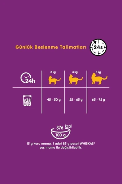 Whiskas Ton Balıklı ve Sebzeli Yetişkin Kedi Maması 300gr*4 ADET - Resim 4