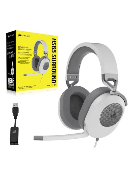 Corsair HS65 Surround CA-9011271-EU Beyaz 7.1 Kablolu Kulak Üstü Oyuncu Kulaklığı - 1