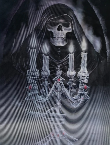 5D Elmas Boyama 3 Farklı Resim Değişenli Halloween İskelet Tablosu ürün görseli