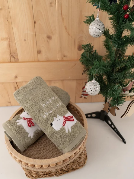 Pamuklu 2'li Şirin & Modern Nakışlı Hediyelik Havlu Seti Baveno - Resim 11