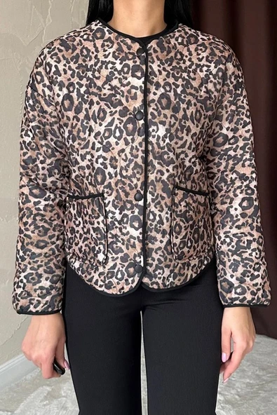 Leopar Leopar Desenli Kapitone Ceket - 3