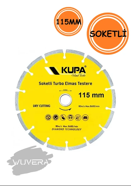 Wuvera 115 mm Elmas Kesici Disk – Beton, Mermer, Granit ve Taş Kesimi İçin Dayanıklı Kesme Taşı - Resim 4