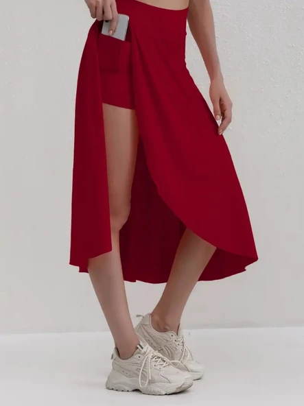 Kadın Cep Detay Taytlı Sandy Etek - Resim 2