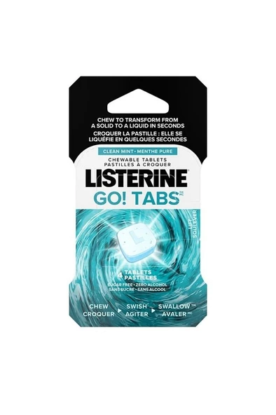Listerine Go Tabs Clean Mint Çiğneme Tableti 4'lü