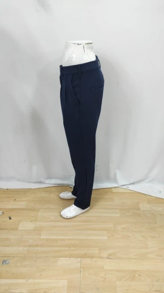 Erkek Belden Düğmeli Cepli Dokuma Pantolon - 5