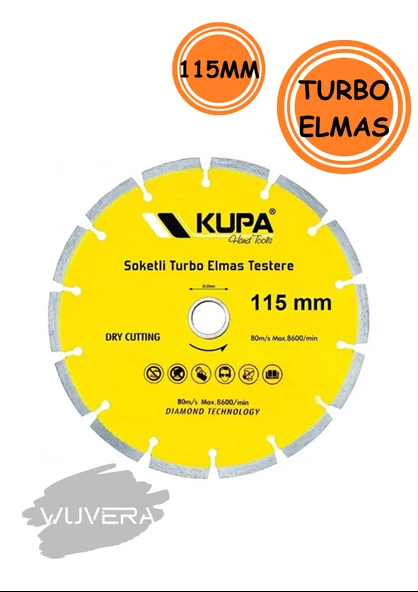 Wuvera 115 mm Elmas Kesici Disk – Beton, Mermer, Granit ve Taş Kesimi İçin Dayanıklı Kesme Taşı - Resim 5