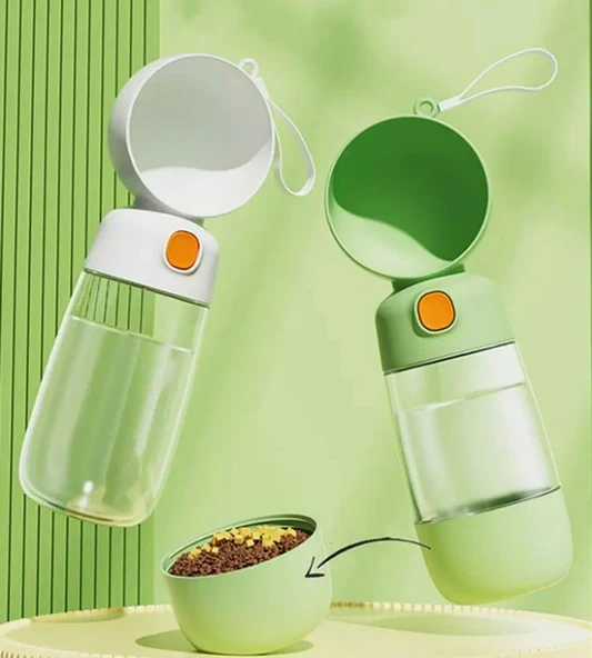 Taşınabilir Evcil Hayvan Mama Hazneli Su Matarası - 4