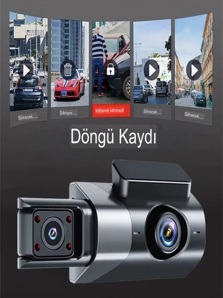 WiFi 1080P Arac Içi Kamera 5MP 170 Derece Aci Araba Kamerasi GSensor Dongu Kayit 150mAh Batarya - 3