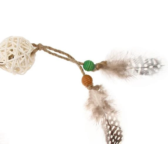 Gigwi Ahşap Toplu Kahverengi Tüylü Kedi Oyuncagı - Resim 4