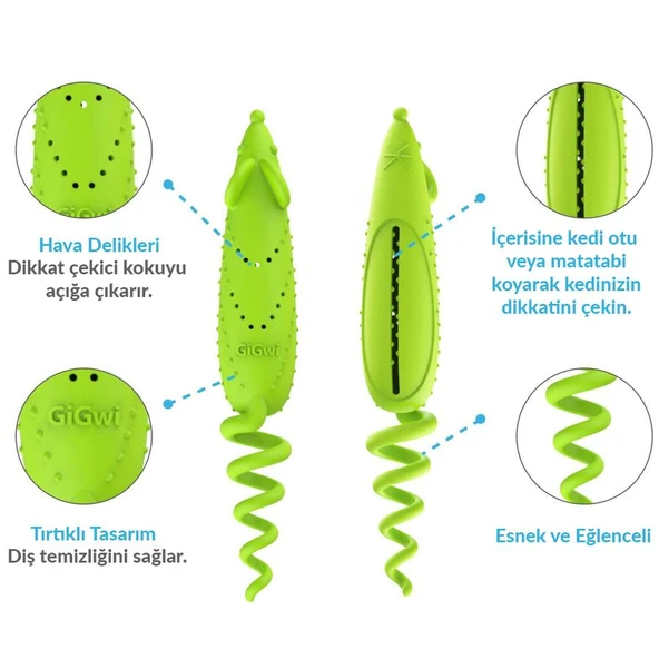 Gigwi Catnipli Fare Model Oyuncak Yeşil - Resim 4