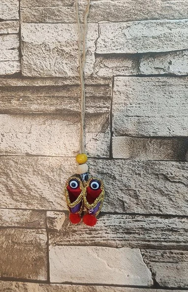 Araba Dikiz Ayna Duvar Kapı Süsü Çarık Otantik Ağaç Balkon Teras Nazar Boncuklu Düğün Nişan Kına Özel Gün Kötü Göz Nazar Boncuklu - 2