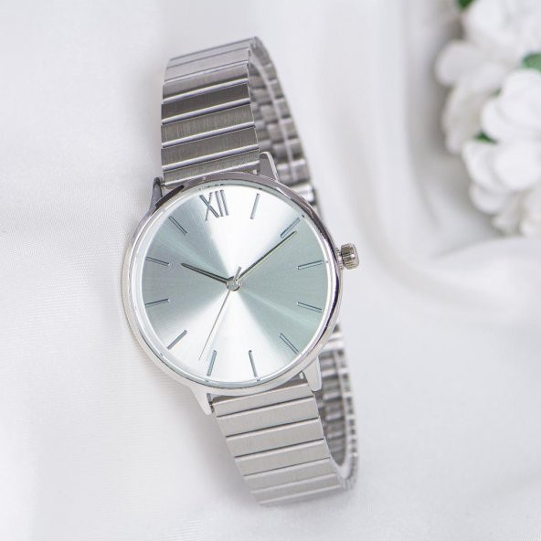 Gümüş Renk Roma Rakamlı Çelik Kordonlu Pinkoli Kadın Kol Saati ST-303980 - Resim 3