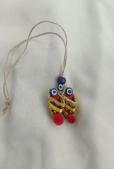 Araba Dikiz Ayna Duvar Kapı Süsü Çarık Otantik Ağaç Balkon Teras Nazar Boncuklu Düğün Nişan Kına Özel Gün Kötü Göz Nazar Boncuklu - 3