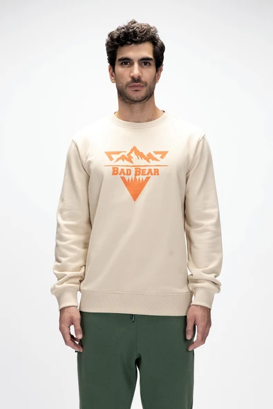 BAD BEAR MOUNTAIN CREWNECK / BEIGE ERKEK SWEATSHİRT ürün görseli 1