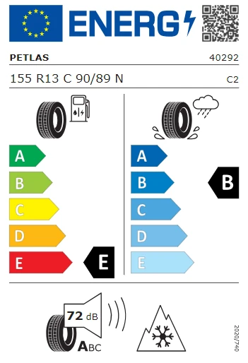 Petlas 155 R13C 90/89N 8PR Full Grip PT935 Kış Lastiği 2025 Üretim - 2