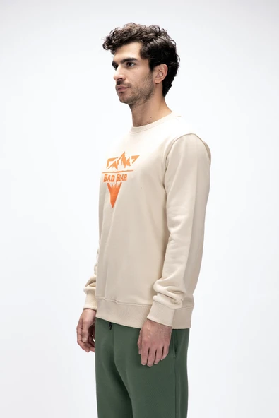 BAD BEAR MOUNTAIN CREWNECK / BEIGE ERKEK SWEATSHİRT - Resim 2