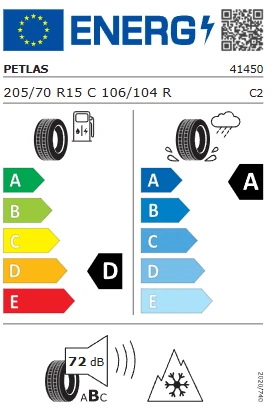 Petlas 195/70 R15C 104/102R 8PR Full Grip PT925 (M+S) Kış Lastiği 2025 Üretim - Resim 3