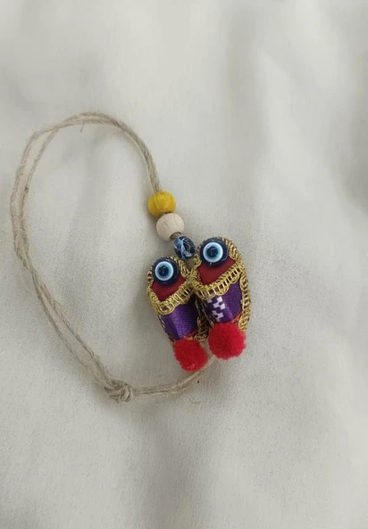 Araba Dikiz Ayna Duvar Kapı Süsü Çarık Otantik Ağaç Balkon Teras Nazar Boncuklu Düğün Nişan Kına Özel Gün Kötü Göz Nazar Boncuklu - 4