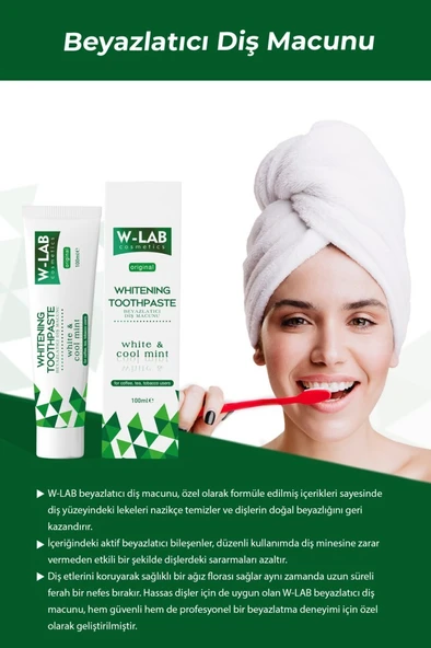 W-Lab Kozmetik Beyazlatıcı Diş Macunu 100 Ml ve W-Lab Kozmetik Beyazlatıcı Diş Tozu 75 Gr - 4