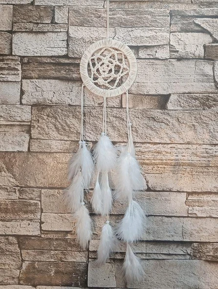 Düş Kapanı Araba Dikiz Ayna Duvar Süsü Hand Made Dreamcatcher Rüya Kapanı