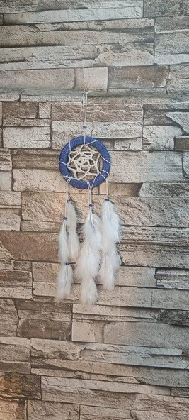 Düş Kapanı Araba Dikiz Ayna Duvar Süsü Hand Made Dreamcatcher Rüya Kapanı - 3