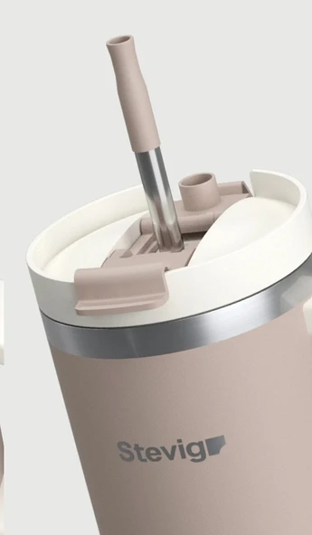 Stevig ST-243 2 Moods Tuck-In Tumbler Sızdırmaz Çelik Termos 900ML Pure Cashmere - 2